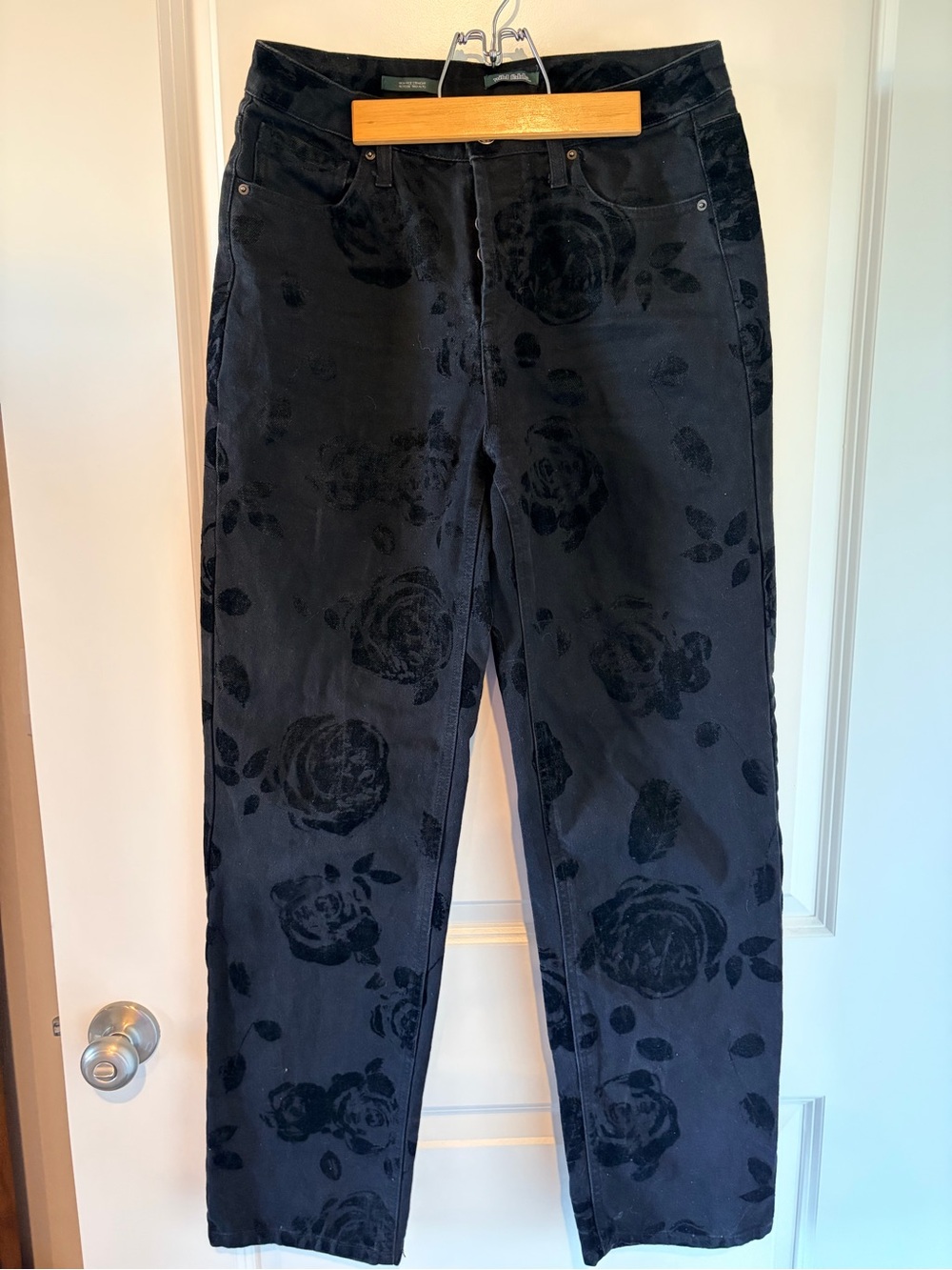 wild fable Black Floral Button-Fly Jeans
